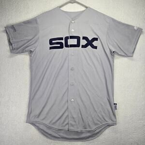 Chicago White Sox Jersey Mens Medium Majestic Gray Heat Transfer Logo Cool Base